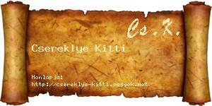 Csereklye Kitti névjegykártya