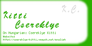 kitti csereklye business card